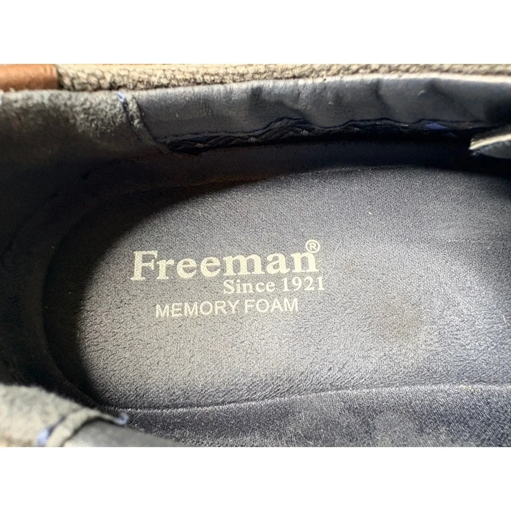 Freeman Hudson F220009 Mens 8M Black Grey Cap Toe Memory Foam Derby Shoes